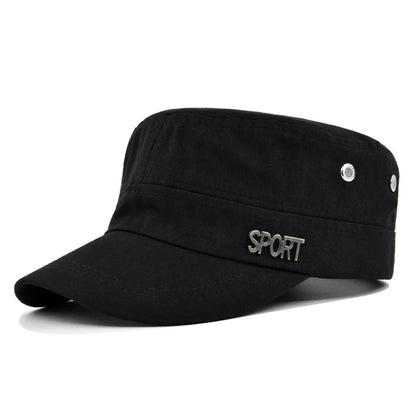 Hat Men's Flat Military Hat Is Simple And Versatile, Middle-Aged Hat Spring And Autumn Duck Tongue Casual Fashion New Style