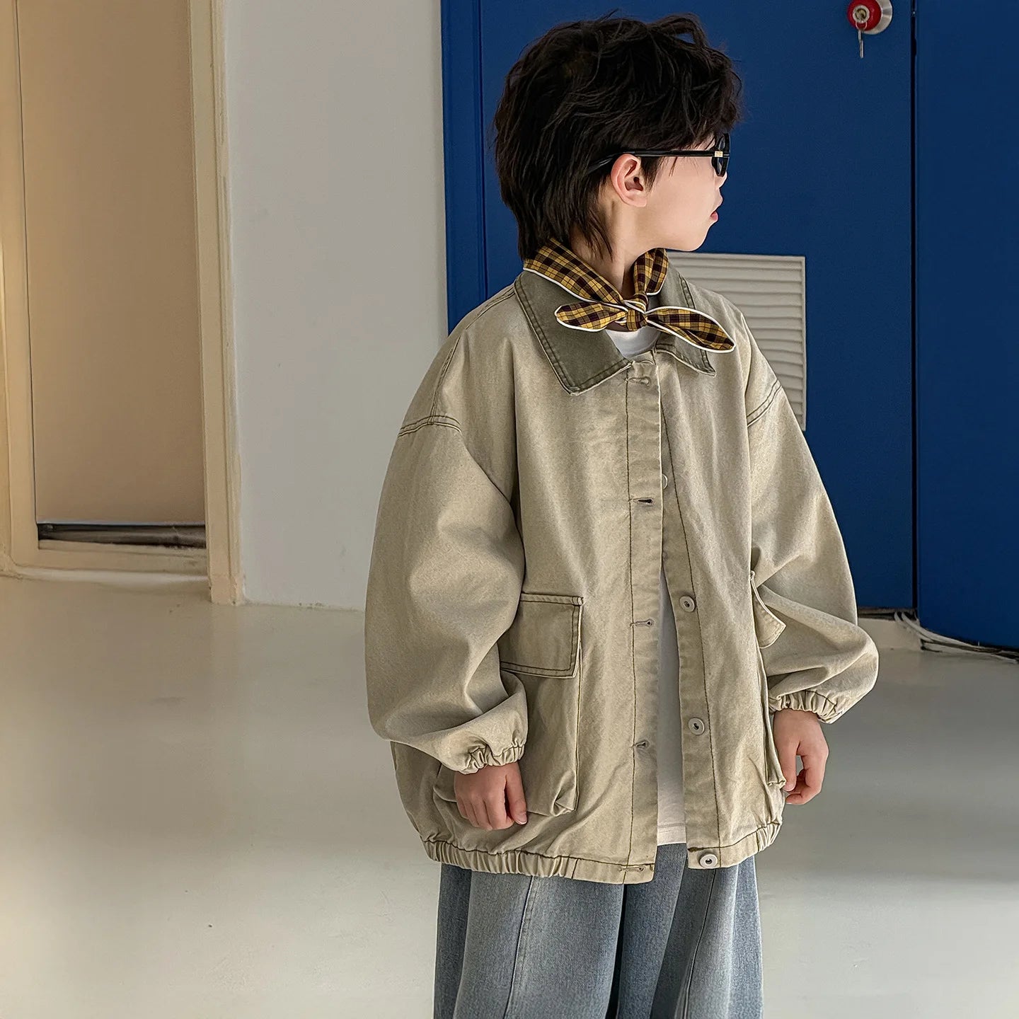 Children Clothing Boys Fashionable Casual and Versatile Coat 2026 Spring New Boys Handsome Korean Style Retro Loose Jacket
