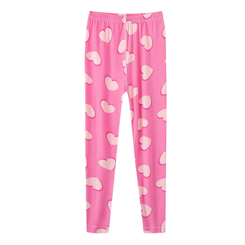 Girls four seasons thin leggings are comfortable, slim and cute. Printed pants for female students are simple and solid colors.