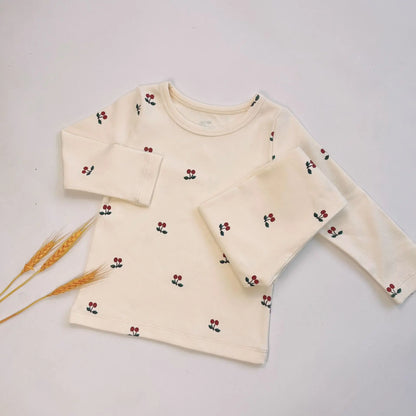 Baby Pajamas Casual Home Clothes Children's Clothing Cherry Lemon Flowers Pajama Baby Infant Autumn Spring Winter 2022
