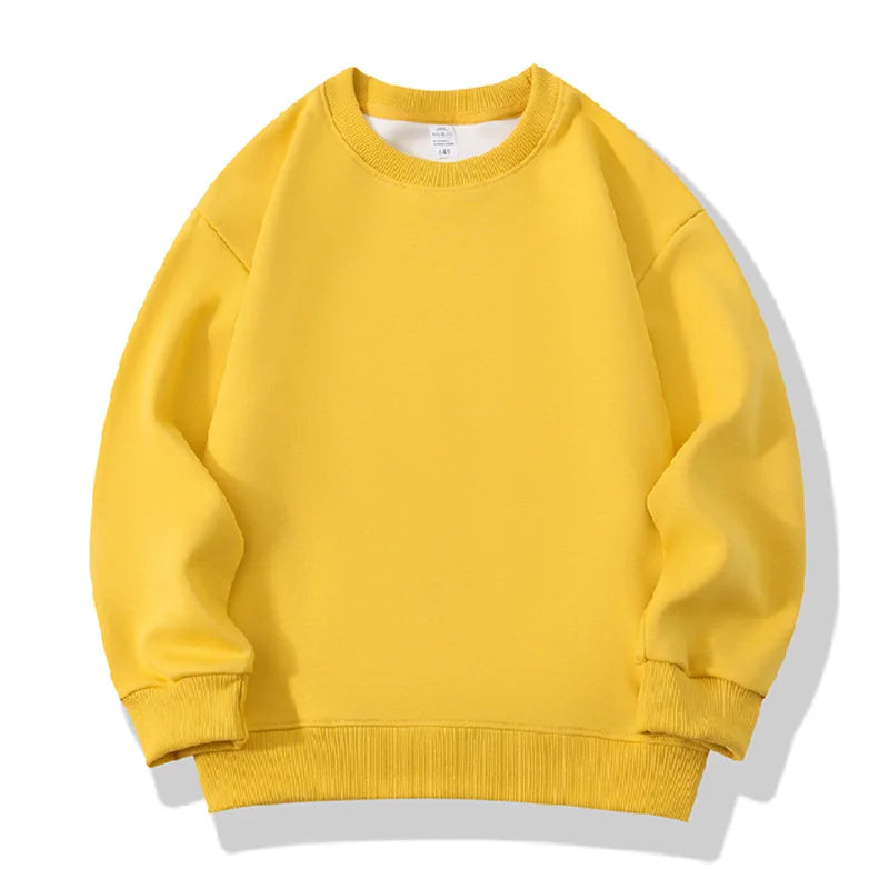 Fashion Girls Boys Sweatshirts Clothing Autumn Solid Color Casual Long Sleeve Loose Tops Children's Clothes Teen 6 8 10 12 Years