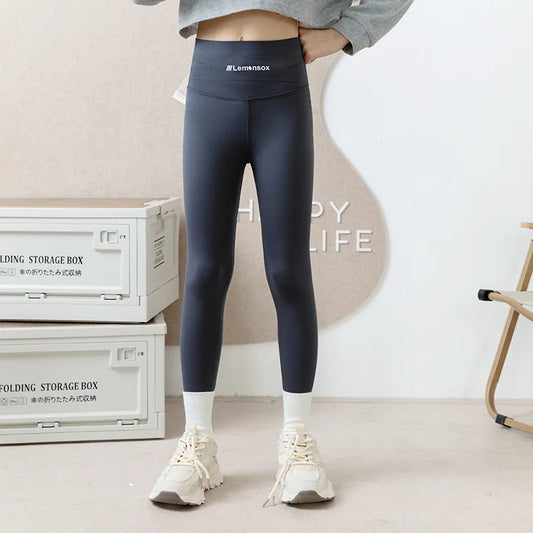Girls' Shark Shorts for Spring and Autumn; Thin Children's Tights with High Elasticity; Nine-inch Pants
