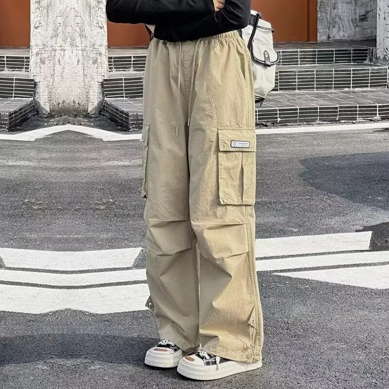 Girls Cargo Pants Kids Solid Color Pant Teenage Fashion Trousers 2026 Spring Autumn Children's Clothing Sports Wear