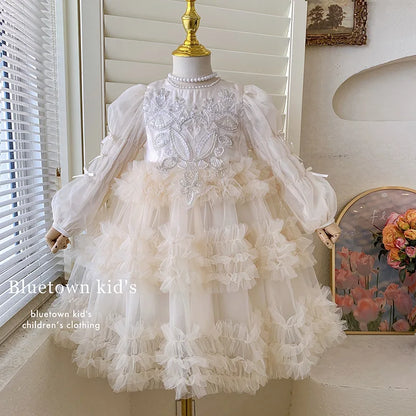 Baby Girls Clothing 2025 Autumn and Winter New Item Beautiful Dress Solid Color Pretty for Little Girls