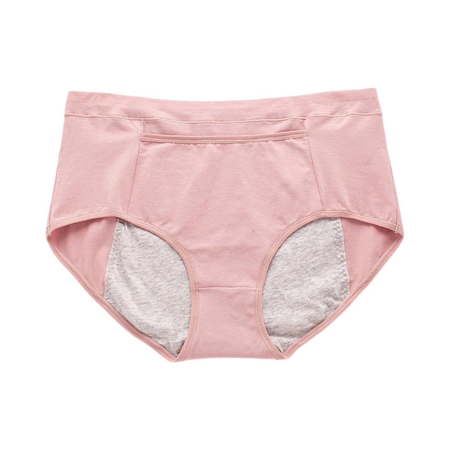 High Waisted Elasticity Underwear Breathable Period Underwear Solid Color Sanitary High Waisted Underwear For Women