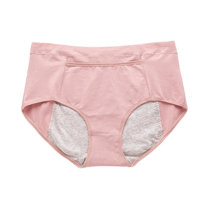 High Waisted Elasticity Underwear Breathable Period Underwear Solid Color Sanitary High Waisted Underwear For Women