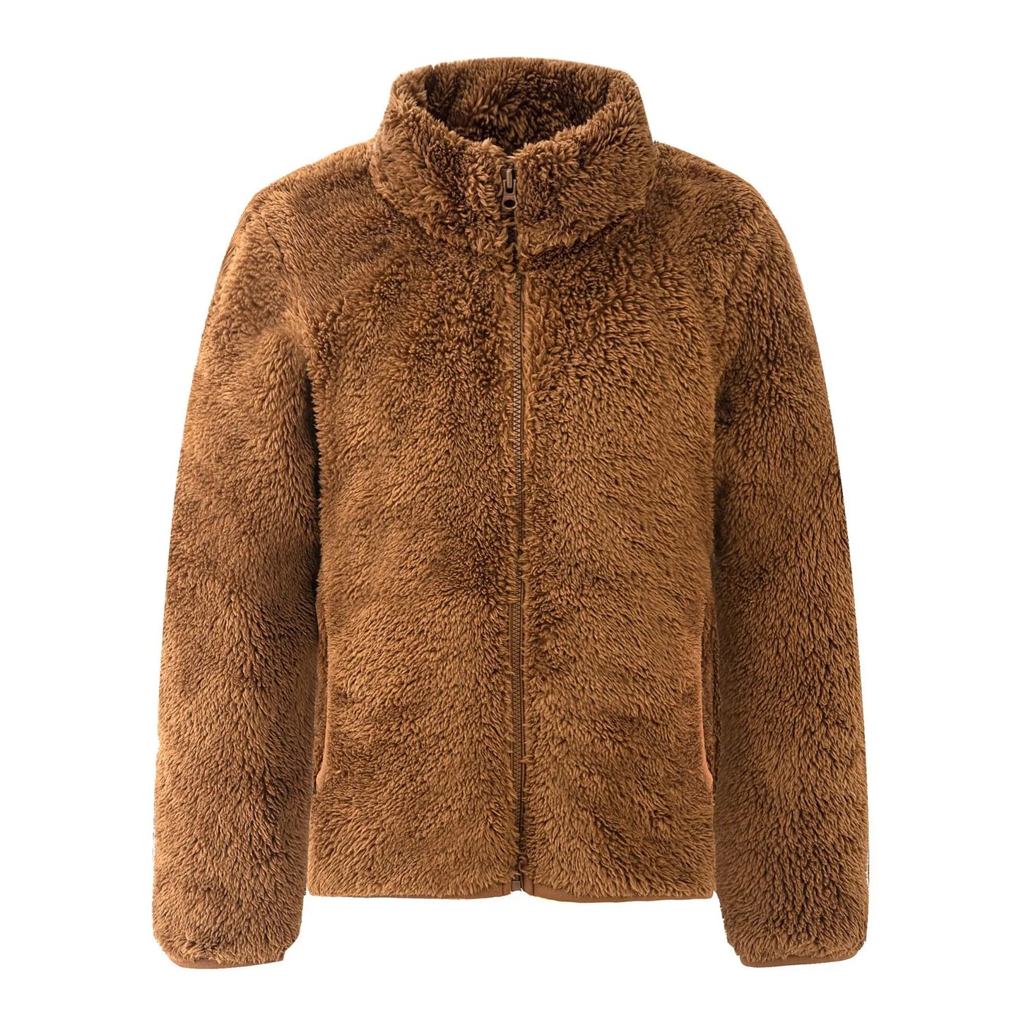Winter Warmth Girls and Boys Plain Full Polar Fleece Turtleneck Zip Jackets Child Coat School Kids Outfit Tops 5-14 Years