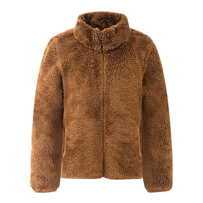 Winter Warmth Girls and Boys Plain Full Polar Fleece Turtleneck Zip Jackets Child Coat School Kids Outfit Tops 5-14 Years