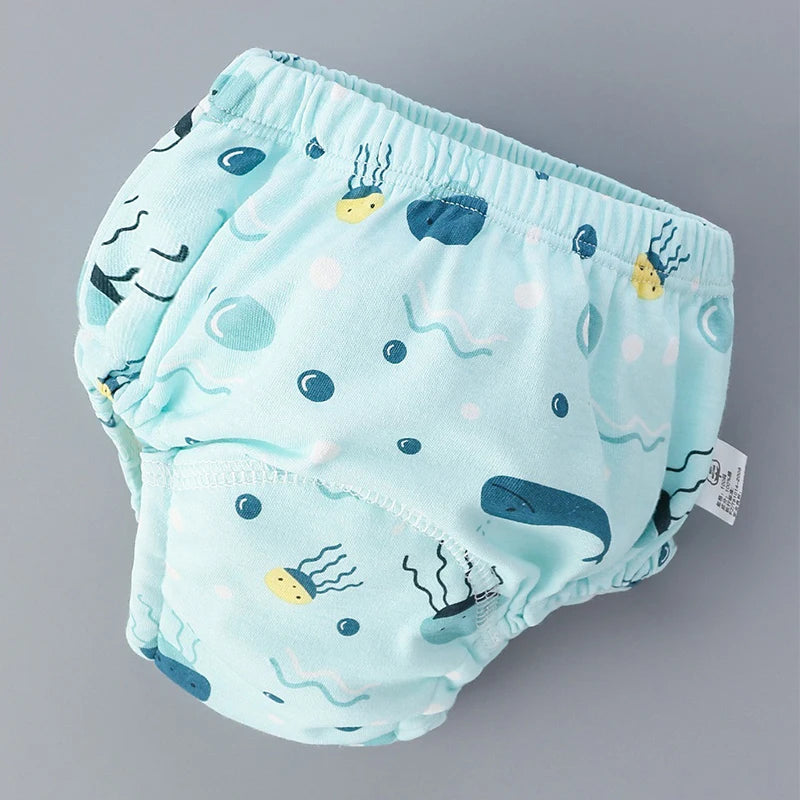Soft Baby Cloth Diapers Reusable Kids Training Pants Waterproof Underwear Boys Girls Washable Cotton Nappy Changing Panties