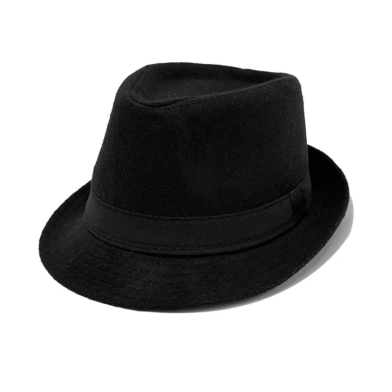 Men British Felt Jazz Hats for Middle Aged Men Bucket Hat Wool Fedoras Hat Autumn Winter Gentlemen Wedding Party Magic Caps