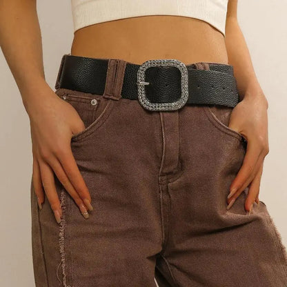 Bling Sequin Belts For Women Girl Fashion PU Leather Belts Western Cowboy Y2K Retro Jeans Skirt Decor Waistband