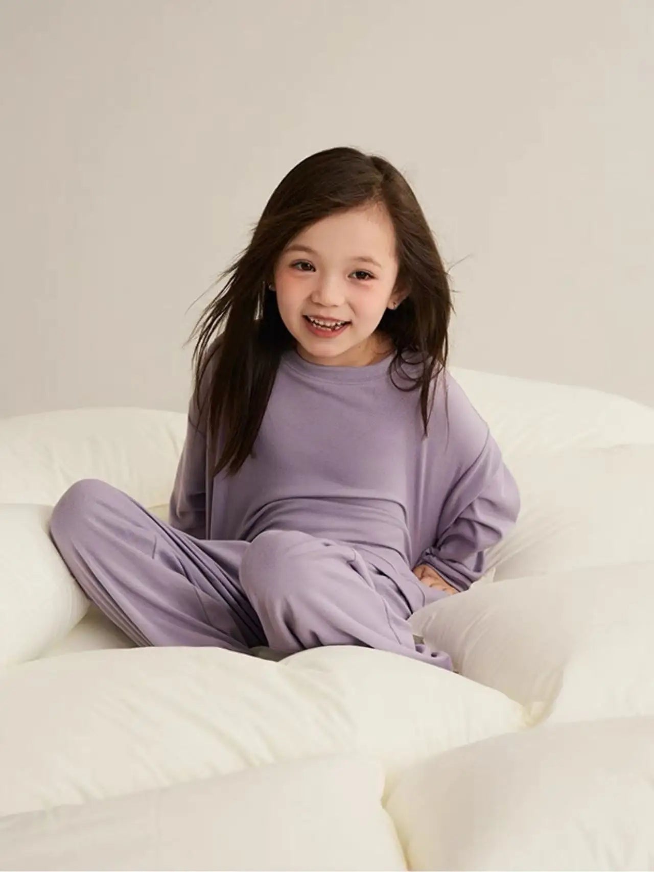 Girls Pajamas Sets Winter Autumn Sleepwear for Kids Solid Color Children's Loungewear Set Teenager Underwear Baby Pijama 3-14T