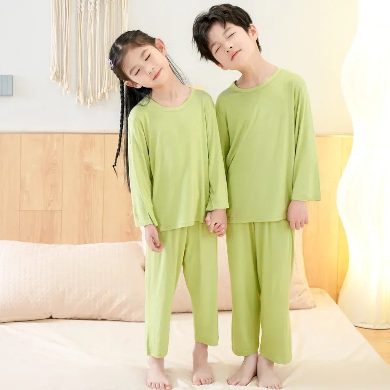 Kids Pajamas Set Loungewear Soft Cotton Children Boys Girls Baby Spring Autumn Long Sleeve Home Sleepwear Set 2-15Y ropa de niña