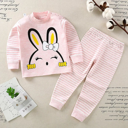 Baby Pajamas Children's Underwear Suit Boys and Girls' Pure Cotton High-waisted Autumn Clothes Autumn Pants Home Clothes