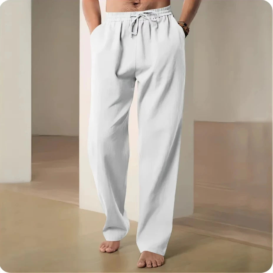 Men's Beach Pants Joggers Streetwear Cotton Linen quick drying Sweat Casual Pants Hawaiian Vacation spring Summer Loose Long
