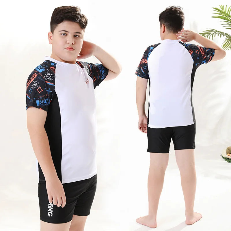 Children's Oversized Swimsuit Set, Beach Pants for Teenagers and Kids, Overweight and Enlarged Boys' Swimwear, Summer Beach Pant