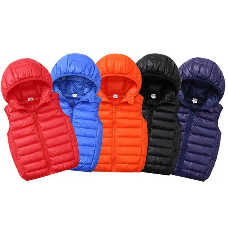 2025New Children Down Vest Girls Hooded Jacket Winter Waistcoats Boy Baby Autumn Outerwear Coats 3-12 Years Kids Warm Clothes