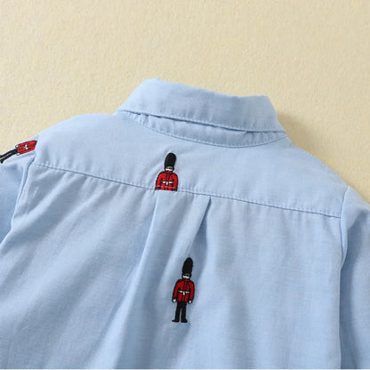 2025 Baby Boys Birthday Party Outfits Children Formal Long Sleeve Shirts and Shorts 2PCS Suits Kids Spanish Clothing Toddler Set