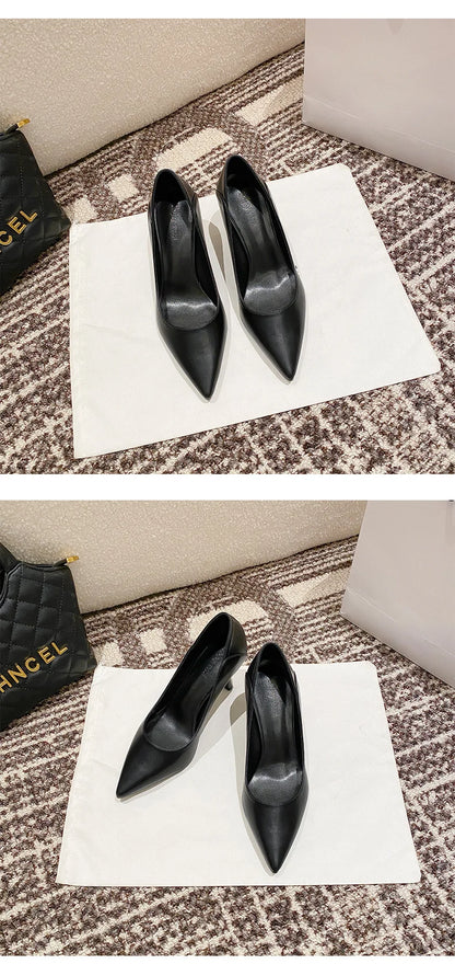 Female Heels Women Shoes Brand Women Pumps Office Ladies Working Shoes Solid Pointed Toe Dress Shoes Spring Autumn Plus Size 43
