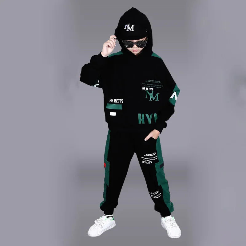 Teen Boy Sets 2025 New Children Spring Fashion Suit New Boys Clothing Set Kids Letter Hoodies+Sports Pants 2 Pcs Outfits