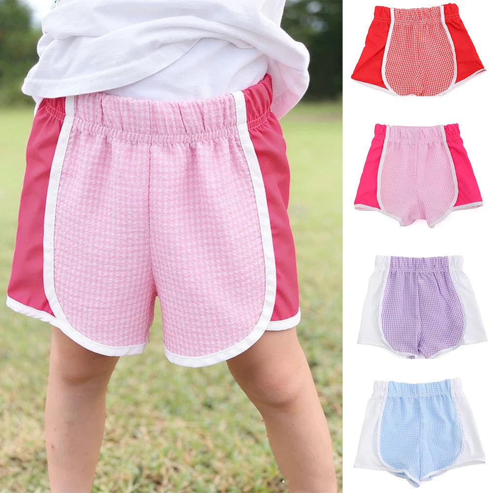 Girls Athletic Shorts Seersucker Lightweight Running Shorts For Teens Kids Quick Dry Sports Active Short Pants