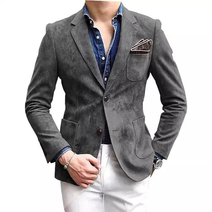 2026 Men's Coats Wool Suit Blends Wool Open Stitch Turn Down Collar Splice Single Breasted Punk Autumn Winter Jackets Streetwear