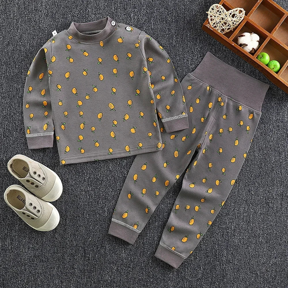 Baby Pajamas Children's Underwear Suit Boys and Girls' Pure Cotton High-waisted Autumn Clothes Autumn Pants Home Clothes