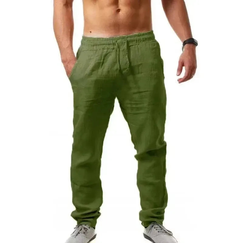 Men's Beach Pants Joggers Streetwear Cotton Linen quick drying Sweat Casual Pants Hawaiian Vacation spring Summer Loose Long