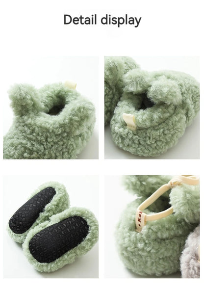 Baby Shoes Winter Baby Boy Girl Booties Fluff Soft Toddler Shoes First Lamb Cashmere Anti-Slip Warm Newborn Infant Crib Shoes