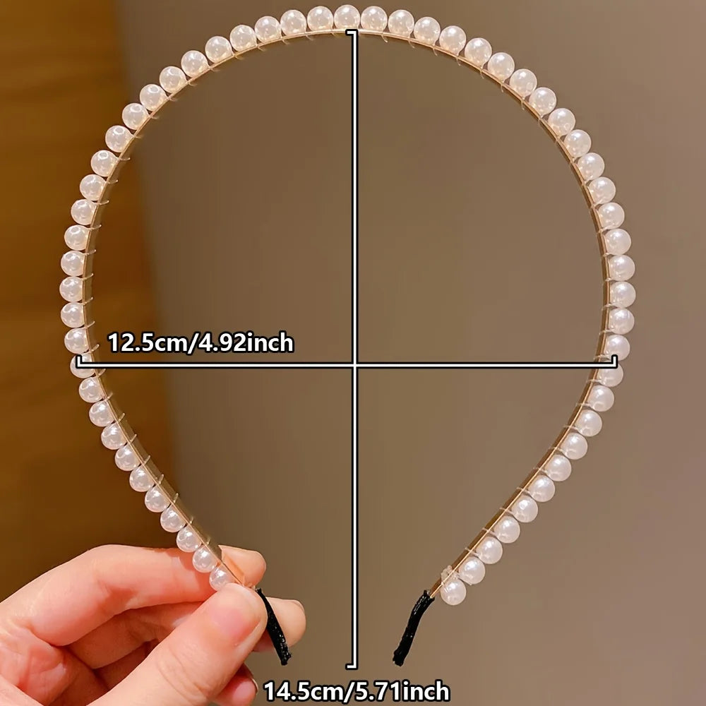 5 Pieces of Girls' Princess Hair Accessories, Children's Imitation Pearl Hairbands, Birthday Hairpins, Baby Flower Girl Headbands