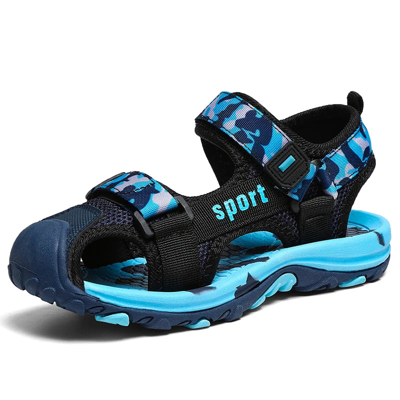 Children's Summer New Sandals Boys Fashion Camouflage Mountaineering Anti slip Sandals Outdoor Leisure Sports Slippers 28-40