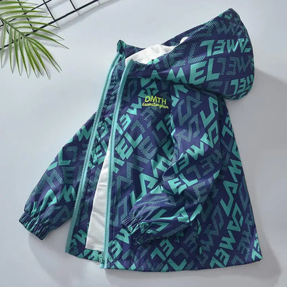 2023 Teenager Girls Jacket Fashion Casual Gradient Hooded Coat Boys Blazer Spring Autumn Windproof Sweet Coats Windbreaker