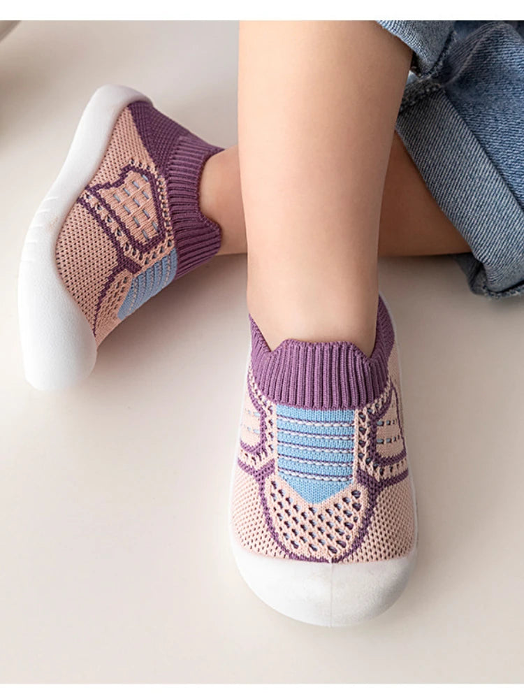 Baby Shoes Anti-slip Breathable Infant Crib Floor Socks with Rubber Sole for Children Boys Mesh Shoes Soft Bottom Baby Girl 아기신발