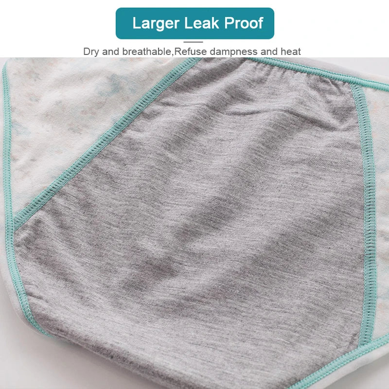 Menstrual Panties, Girls Physiological Leakproof Underwear Cotton printed Menstruation Underpants for Teenager Student