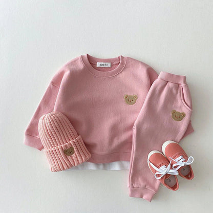 Kids Baby Girls Boys Clothes Costume Long sleeve Hooded Tracksuit Tops Pants Children Spring Outfits Baby Set infantil Newborn