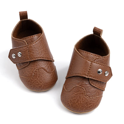 Baby Boys Girls Shoes Fashion T-strap Spring Autumn Retro Leather Casual Walking Shoes Rubber Soft Anti-slip Sole First Walkers