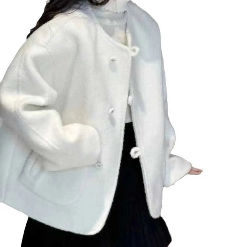 Girls' Outerwear With Woolen Fabric And Thick Cotton Jacket Winter Clothing New Fashionable Children'S Coat Children'S Clothing