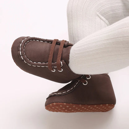Classic Casual  Baby Shoes for Boys 0-1 Year Old Lace-Up Spring Autumn Soft Sole Comfortable Casual Walking Shoes