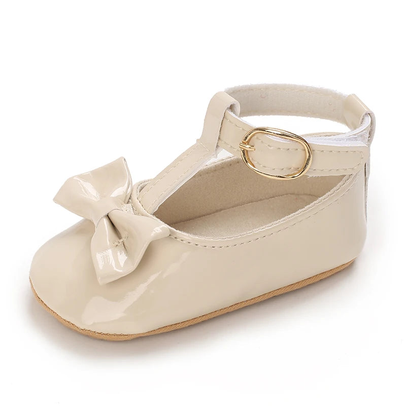 Girls' Princess Shoes Red Shoes Butterfly Bow Shiny Surface Walking Shoes Ladies' Baby Shoes Baby Shoes For Going Out Low