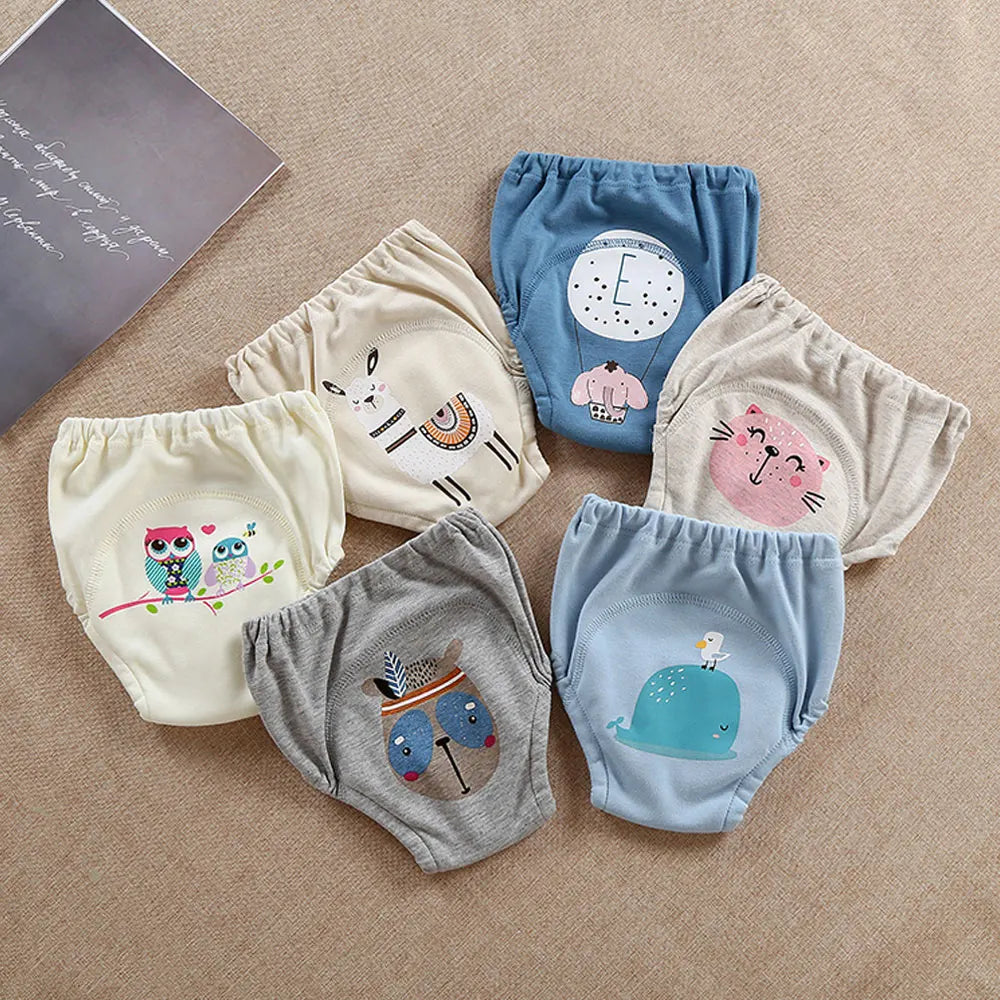 10 Pcs Reusable Baby Training Pants Washable Kids Cloth Diaper Nappies Changing Underwear Infant Toddler Potty Training Panties
