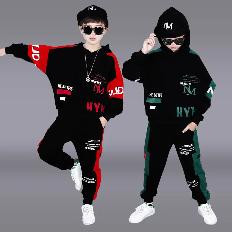 Teen Boy Sets 2025 New Children Spring Fashion Suit New Boys Clothing Set Kids Letter Hoodies+Sports Pants 2 Pcs Outfits