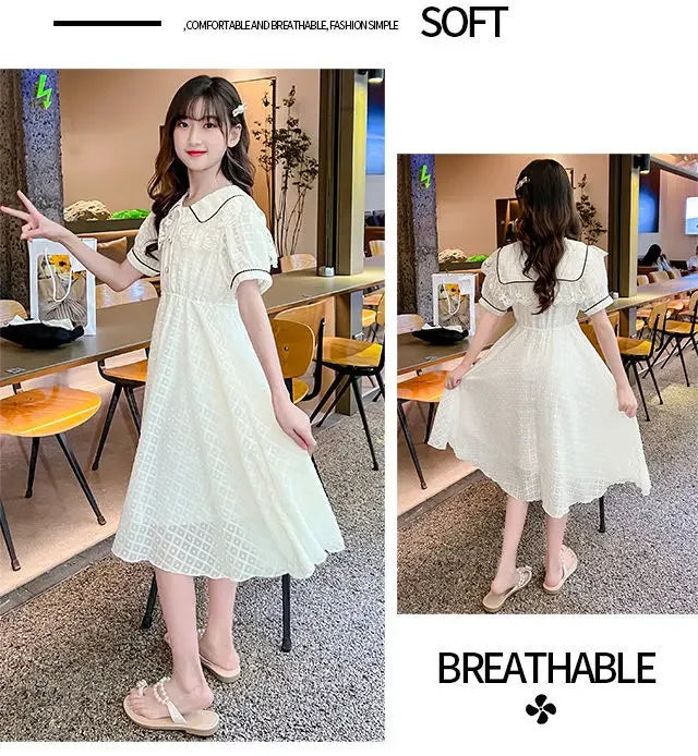 Girls' Dress 2025 Summer New Style Little Girl Princess Dress Stylish Children's Summer Dress