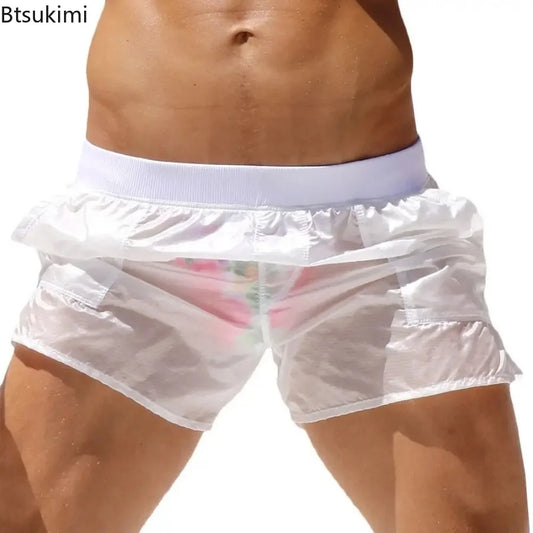 Men's Summer Sexy Swimwear Swimsuit Swimming Trunks Transparent Sunga Mens Swim Briefs Beach Shorts Mayo Sungas De Praia Homens