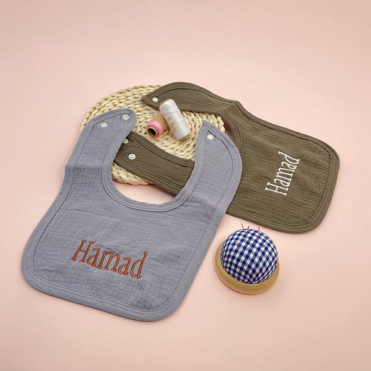 Personalized Baby Saliva Towel Pure Cotton Scarf Baby Feeding Stuff Infant Boys & Girls Custom Name Bib Gift 2Pcs