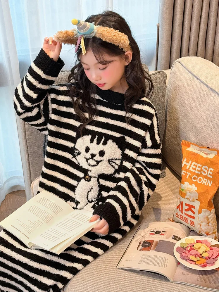 Girls Pajamas 2025 New Children's Nightgown Children's Autumn and Winter Loungewear
