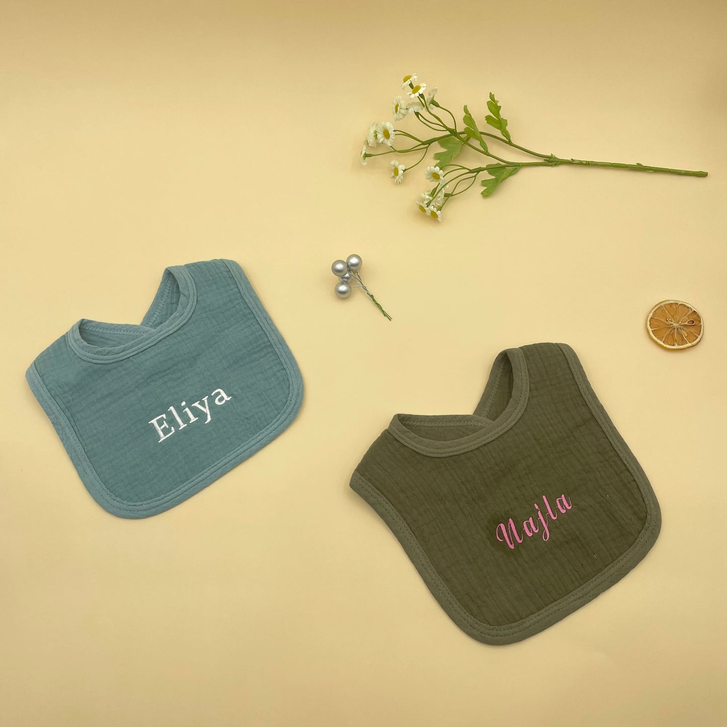 Personalized Baby Saliva Towel Pure Cotton Scarf Baby Feeding Stuff Infant Boys & Girls Custom Name Bib Gift 2Pcs