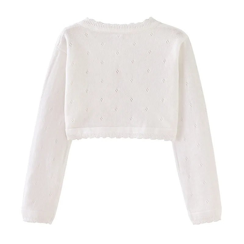 0-10yrs White Girls Cardigans Sweater Jacket Kids Girl Coat for 1 2 3 4 5 6 Years Old Outcoat Shawl Girls Clothing