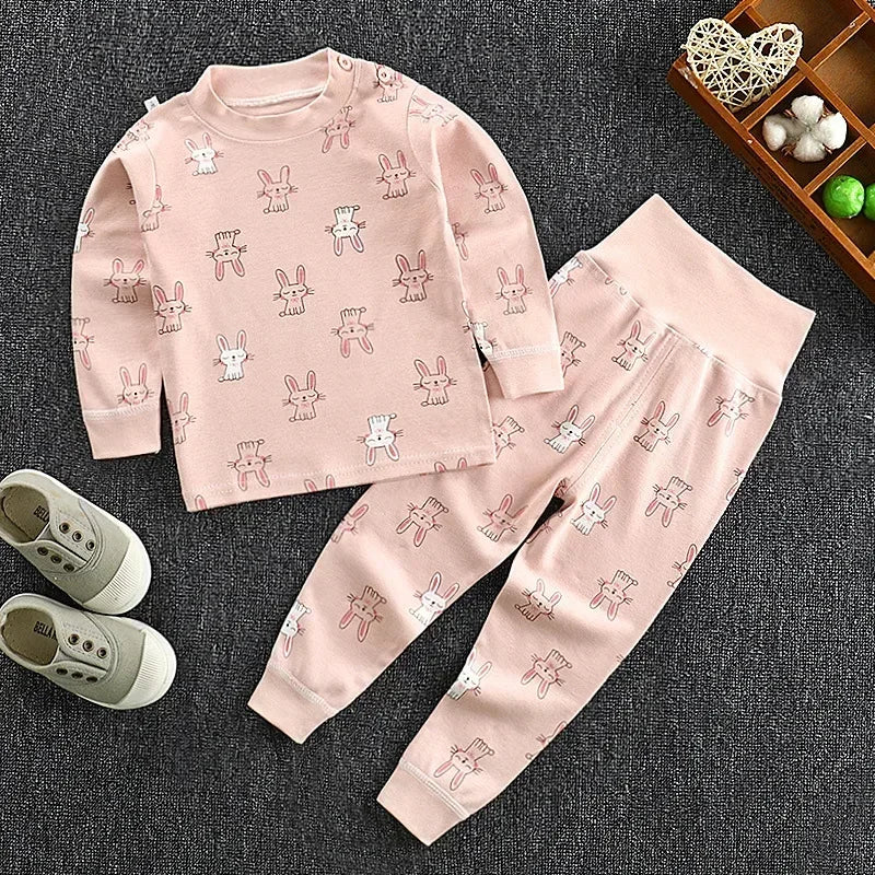 Baby Pajamas Children's Underwear Suit Boys and Girls' Pure Cotton High-waisted Autumn Clothes Autumn Pants Home Clothes