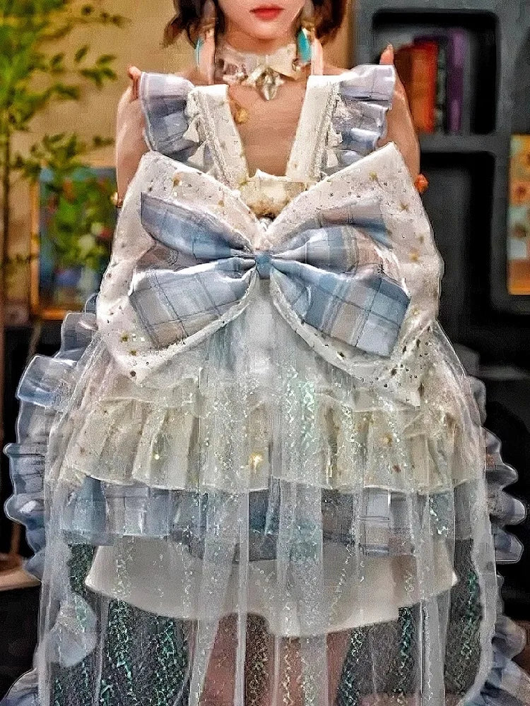 Girls Summer Bohemian Style Lolita Princess Dress 2025 New Birthday Dress Summer Fashion Children Clothing