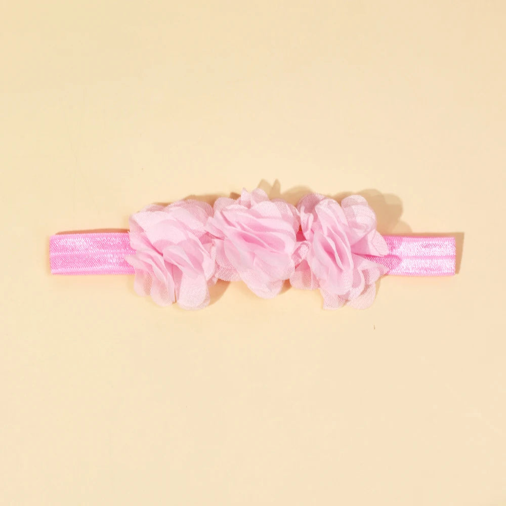 Baby Accessories For Newborn Toddler Kids Baby Girl Boy Headband Solid Chiffon Flower Hairband Princess Elastic Kids Headwear